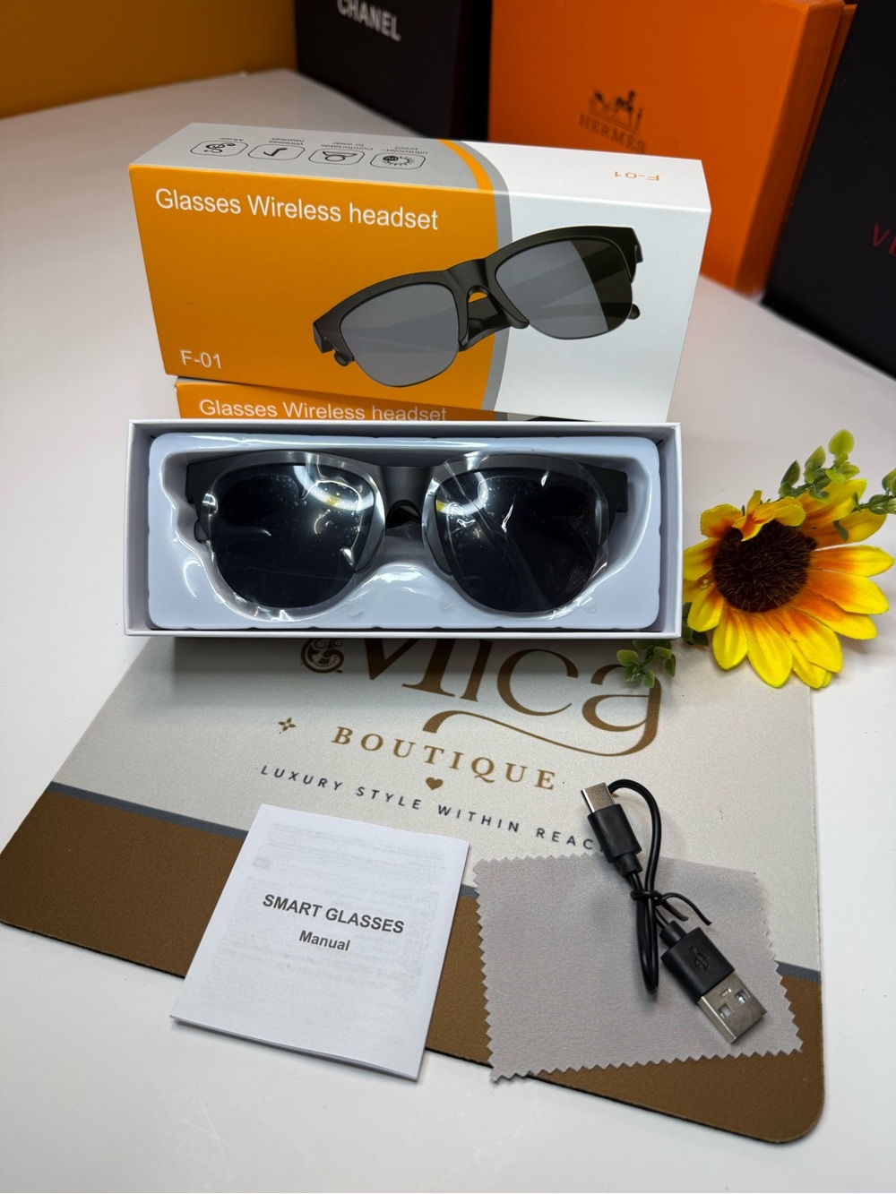 🆕F-01 Smart Wireless Headset combines stylish sunglasses w/integrated Bluetooth